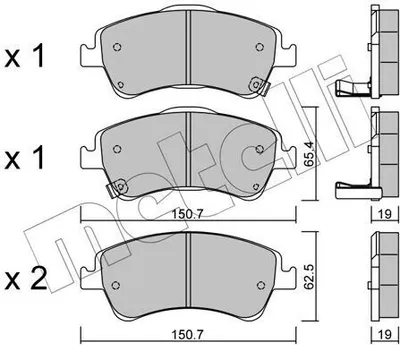 Produktbild von METELLI Bremsbeläge Satz Vorne Bremsklötze für TOYOTA AURIS (NRE15, ZZE15, ADE15, ZRE15, NDE15) 22-0795-0