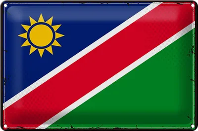 Produktbild von Blechschild Flagge Namibia 30x20cm Retro Flag of Namibia