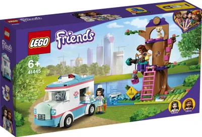 Image de LEGO 41445 Friends Véhicule de secours aux animaux Voiture jouet avec mini poupées Olivia et Emma