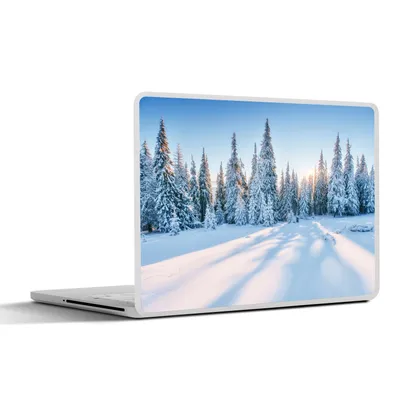 Produktbild von MuchoWow® Laptop Aufkleber Sticker Cover Wald - Schnee - Winter 30x21 cm - Sticker für Laptop - Selbstklebend
