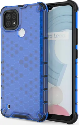 Produktbild von Mobigear Honeycomb  Realme C21 Hülle Hardcase Backcover Stoßfest - Blau