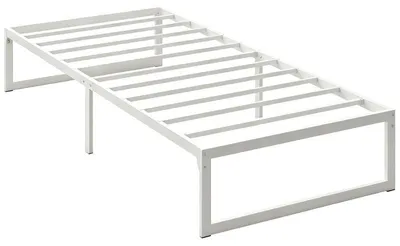 Zdjęcie produktu dla Rama łóżka z miejscem do przechowywania i stalową podstawą pod materac, wysokość 32,5 cm, cicha, wymiary 200 x 90 cm, kolor biały