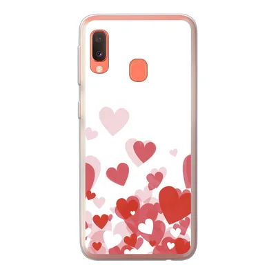 Produktbild von MuchoWow® Handyhülle Schutzhülle Hülle für Samsung Galaxy A20e Eine Illustration eines Regens der Herzen Silikon Softcase Handy Hülle - Abdeckung