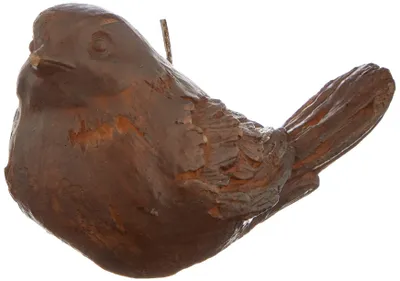 Dekorative Vogel-Kerze aus Wachs, braun, groß