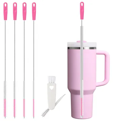 Strohhalm-Reinigungsbürste, rosa, 1 Stück
