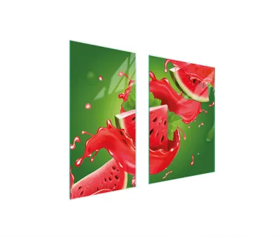 Immagine prodotto di Piastre copripiano cottura 2 pezzi 75x52 Copripiano in Vetroceramica tagliere in vetro verde anguria