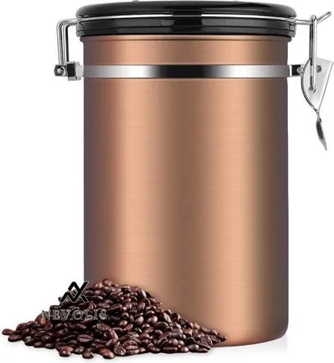 Produktbild von Große luftdichte Edelstahl schwarze Küchenbox mit Klappdeckel
