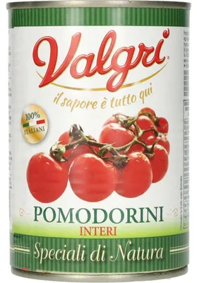 Produktbild von Valgri Pomodori al Naturale 400g – Geschälte Tomaten in eigenem Saft, ohne Zusatzstoffe