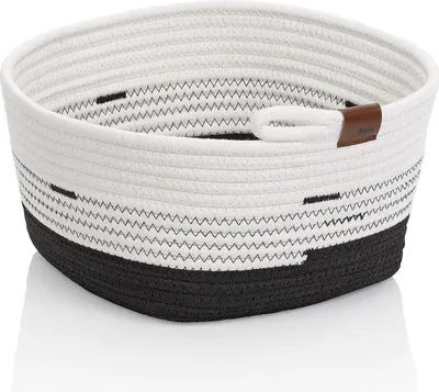 Produktbild von KELA Korb Hedda 28 cm Baumwolle/Polyester-Mix weiß-schwarz KL-24458