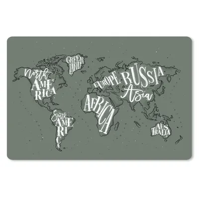 Produktbild von MuchoWow® Mauspad Mousepad Weltkarte - Grau - Weiß 27x18 cm - Mousepads - Maus Mat - Pad - Mausunterlage - Büroartikel - Desk Matten