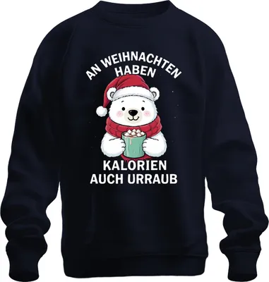 Zdjęcie produktu dla Calories Have Holiday Christmas Polar Bear Cocoa Sweet Gift Uni Bluza rozpinana, granatowy, 3XL