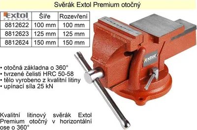 Zdjęcie produktu dla Imadło obrotowe Extol Premium 125 mm