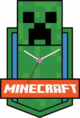 Zdjęcie produktu dla Zegar Ścienny na Ścianę Duży XL 50x34cm dla Dziecka Dzieci / Minecraft / MIN3023