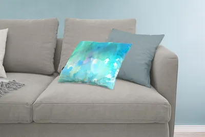 Produktbild von MuchoWow® Zierkissen Sofakissen Wohnzimmer Dekokissen 60x40 cm Aquarell - Grün - Blau - Kopfkissen - Polster mit Foto