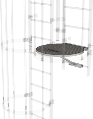 Produktbild von Günzburger Steigtechnik Umsteigeplattform zwischen Leiterzügen Ø 700 mm Edelstahl V2A - 068961