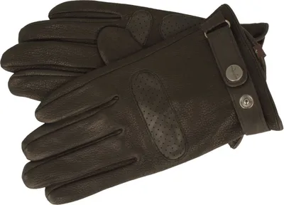 Pearlwood Herren Lederhandschuhe Dean für Autofahrer Ziegenleder in schwarz