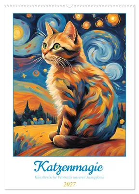Produktbild von Katzenmagie (Wandkalender 2027 DIN A2 hoch), CALVENDO Monatskalender