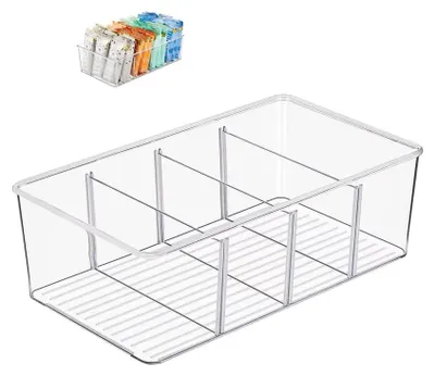 Kühlschrank-Organizer, stapelbar, 4 Fächer, 25,5x15x9 cm