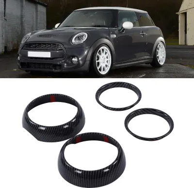 Immagine prodotto di 4 coperture per prese d'aria in fibra di carbonio di ricambio per F55 F56 F57 hatchback 2014-2021