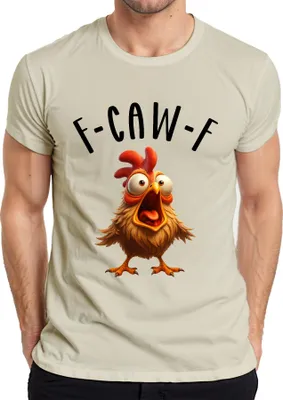 Produktbild von F-CAW-F Lustiges Cartoon Huhn Verrücktes Bauernhof Humor witzig Herren T-Shirt, Natur, XXL