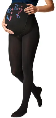 Image de Collants de grossesse Be Mammy 150 DEN BE-1122 (noir, motif 002, XL).