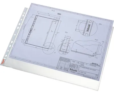 Obrázok produktu pre Esselte 55230, 300 x 420 (A3), Priesvitné, Polypropylén (PP), Na šírku, Vršok, 0,075 mm