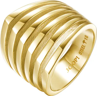 Produktbild von Joop Damen Ring Edelstahl Gold LINES JPRG10645B1, Ringgröße:56 (17.8 mm Ø)