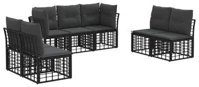 Productafbeelding van vidaXL Buitenbankset zwart, polyester