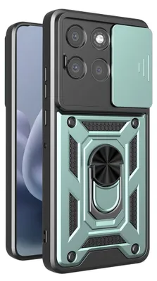 Produktbild von Motorola Moto G67 / G77 Hülle - Coverup Armor Ring Ständer Back Cover mit Kamera Schutz - Grün
