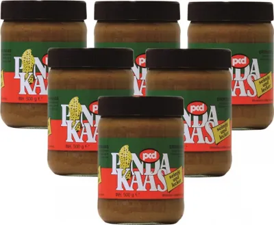 Produktbild von [ 6x 500g ] pcd PINDAKAAS Erdnusspaste / Erdnussbutter / Peanut Butter