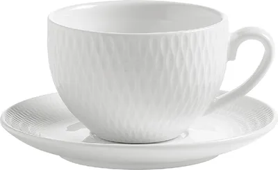 Zdjęcie produktu dla Maxwell & Williams DV0029 Diamonds Okrągła filiżanka do espresso 100 ml ze spodkiem, porcelana, biała