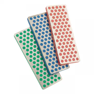 Produktbild von DMT Diamantschärfer Kit, blau/grob, rot/fein, grün/extrafein, trocken oder mit Wasser verwendbar, kompakte Abmessungen