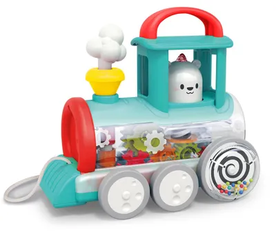 Produktbild von Moni Kinder-Nachziehspielzeug Zug E7995A, Räder, Ziehschnur, Motorikspielzeug bunt