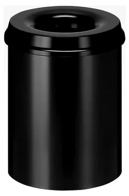 Produktbild von Metallpapierkorb mit Löschkopf, schwarz, 15 Liter
