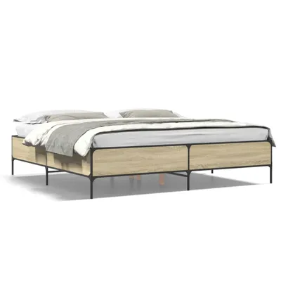 Obrázek produktu pro Rám postele Sonoma dub 180x200 cm materiál na bázi dřeva a kovu