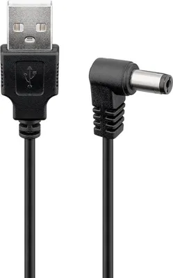 Zdjęcie produktu dla 200x Goobay 55155 Kabel USB-DC 5,5 x 2,5 mm, 1 m, czarny - wtyczka USB 2.0 (typ A) > gniazdo DC (5,50 x 2,50 mm)