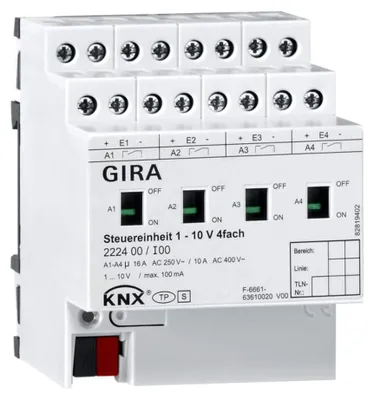 Zdjęcie produktu dla Gira sterownik 1-10V 4-kanałowy ręczny KNX 222400