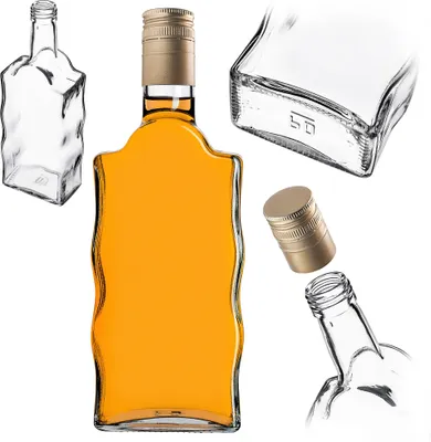 Zdjęcie produktu dla Szklane butelki KADAX 500ml, 10 sztuk, puste butelki z zakrętką, nowoczesne butelki na likier do napełniania, szklane butelki na wino, butelki dekoracyjne