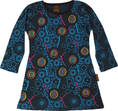 Produktbild von Bestickte Mädchen Tunika, Ethno Minikleid, Kinderkleid - Petrol, Kinder/Baby, Baumwolle, Größe: 116 (6)