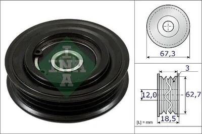 Produktbild von INA 531 0861 10 Spannrolle Keilrippenriemen für TOYOTA PRIUS Liftback (NHW20)