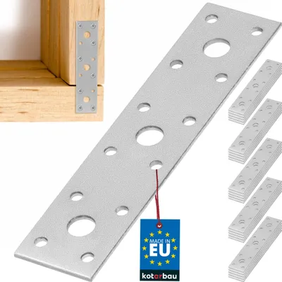 Zdjęcie produktu dla KOTARBAU® Płytka Płyta Perforowana Ocynkowana Łącznik Płaski Stal Ocynkowana 145X40 MM Zestaw 25 SZT.