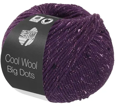 Produktbild von Lana Grossa COOL WOOL BIG DOTS 50 g Merinoklassiker mit effektvollen Tweednoppen Farbe 103 - Aubergine