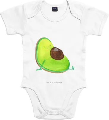 Produktbild von Mr. & Mrs. Panda Strampler Baby Avocado Schwangerschaft 12. - 18. Monat - Heather Grey - Geschenk, body baumwolle, overall, Wunder, Schwanger, Einteiler, Liebe
