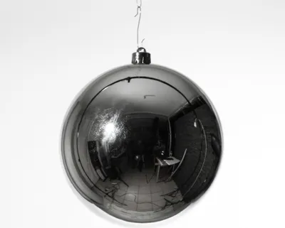 Christbaumkugel - Weihnachtskugel - bruchfest - D: 14cm - glänzend - silber