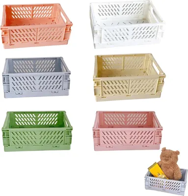 Produktbild von 6er Set faltbare Aufbewahrungskörbe, stabil, 15x10x5,5 cm, für Küche