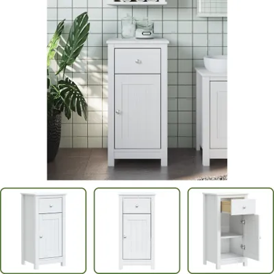 Produktbild von The Living Store Badschrank BERG Weiß 40x34x80 cm Massivholz Kiefer