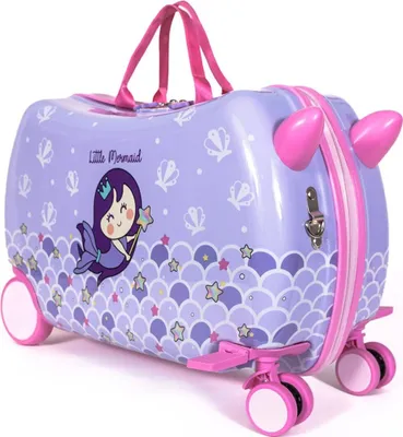 Produktbild von Milk&Moo Kleine Meerjungfrau Rollkoffer für Kinder, Robust, Sicher und Ergonomisch, 360-Grad-Drehräder, Kinder Rollkoffer, Geeinet für 2-6 Jahren, 21L