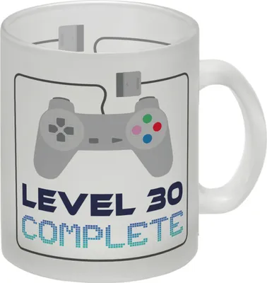 Produktbild von 30. Geburtstag Glas Tasse mit lustigem Spruch: Level 30