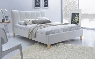 Obrázok produktu pre MOB, Manželská posteľ 160 cm - Sherill (biela) (s roštom)