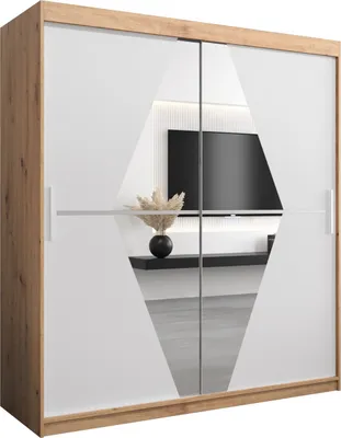 Produktbild von Kleiderschrank, Schiebetürenschrank Schlafzimmer, Schrank mit Spiegel BOLIWIA 180 cm